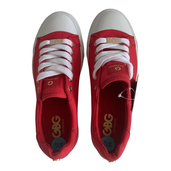 G By Guess Red Lace Up Canvas Shoes sneakers Ggoleex3-C Womens Size 5.5 Low Top - Picture 9 of 9